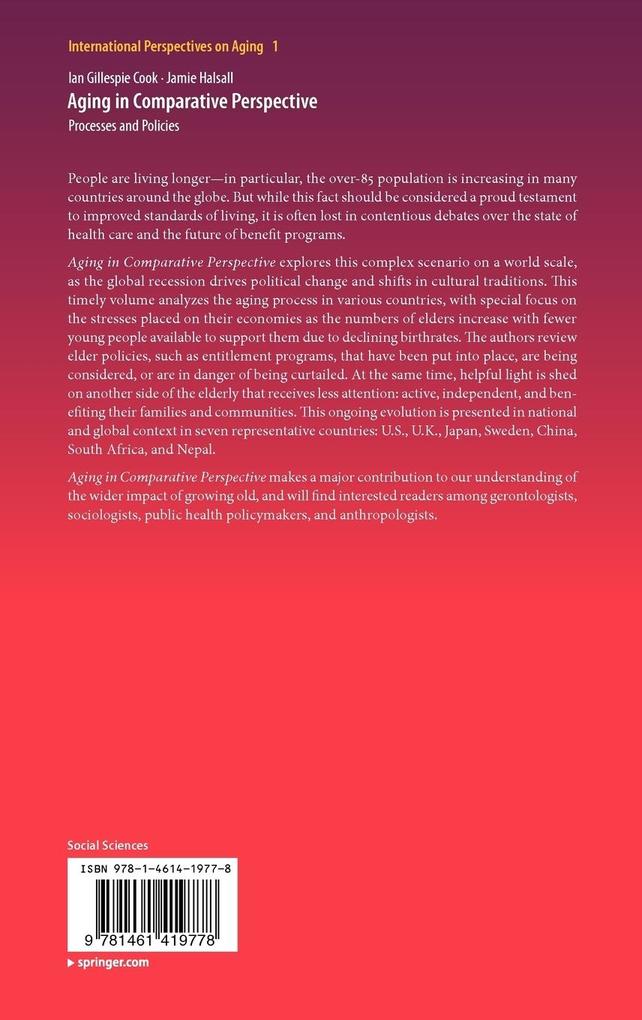 Weitere Ansicht: Aging in Comparative Perspective | Ian Gillespie Cook, Jamie Halsall