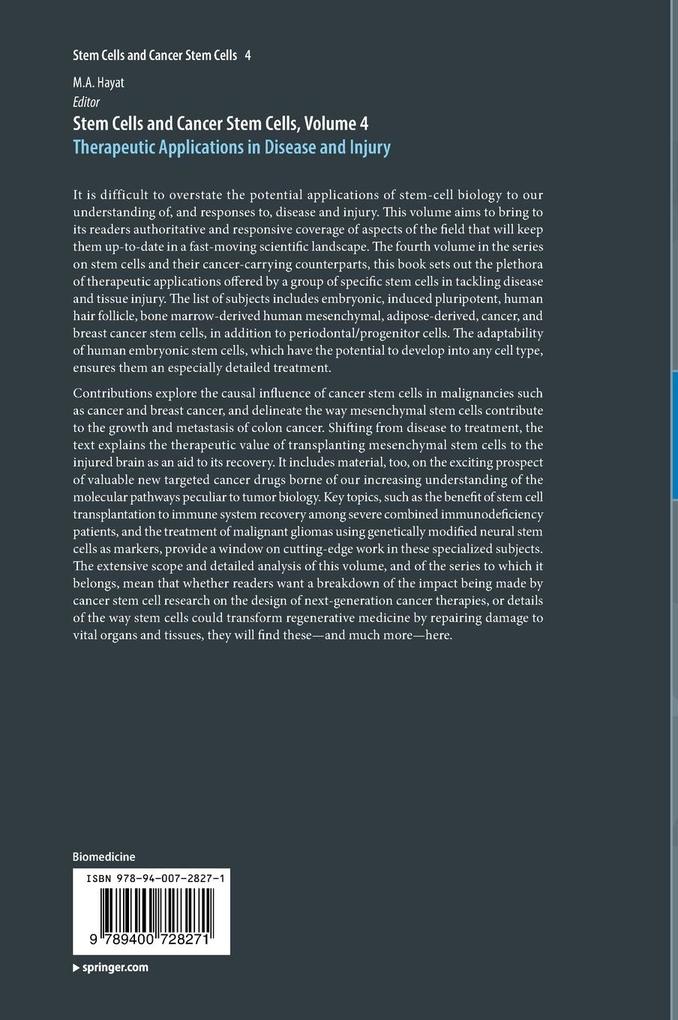 Weitere Ansicht: Stem Cells and Cancer Stem Cells, Volume 4