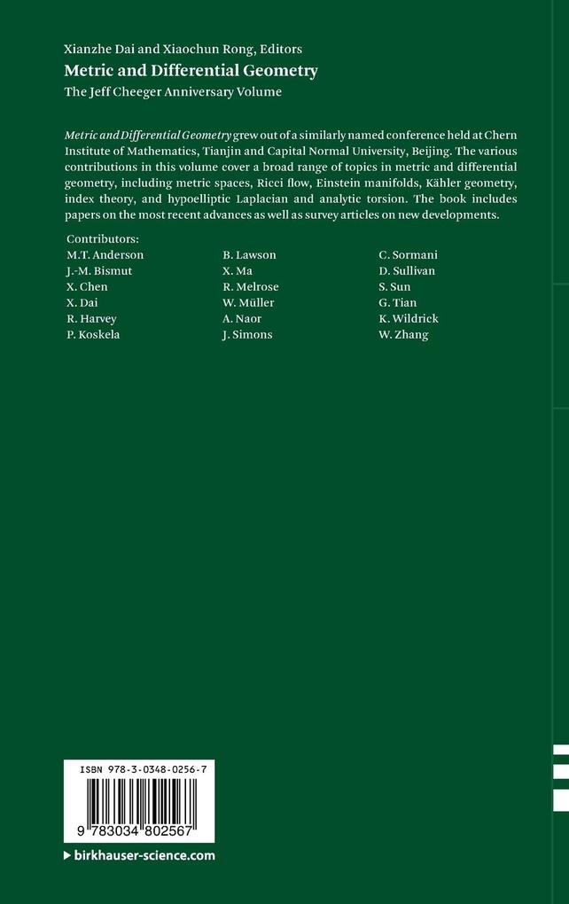Weitere Ansicht: Metric and Differential Geometry