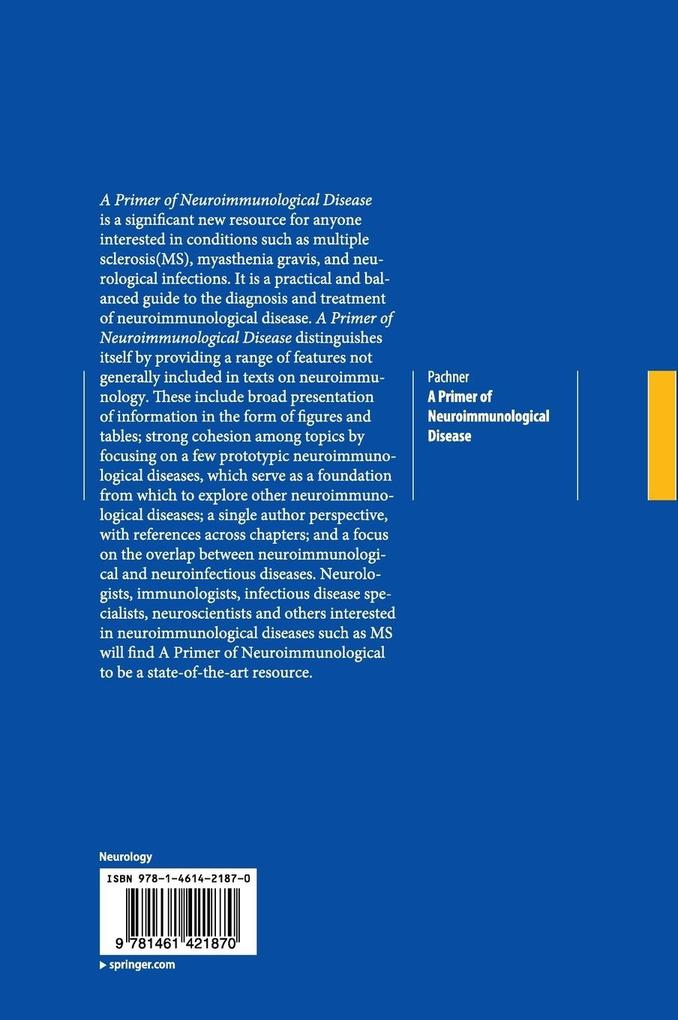 Weitere Ansicht: A Primer of Neuroimmunological Disease | Andrew R. Pachner