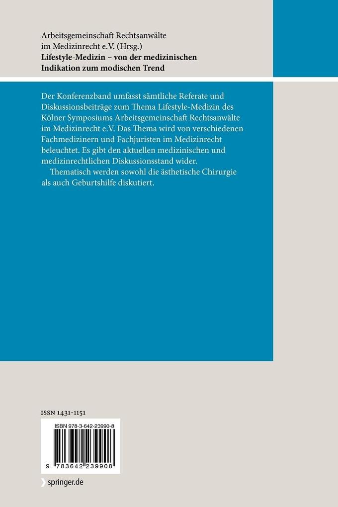 Weitere Ansicht: Lifestyle-Medizin - von der medizinischen Indikation zum modischen Trend
