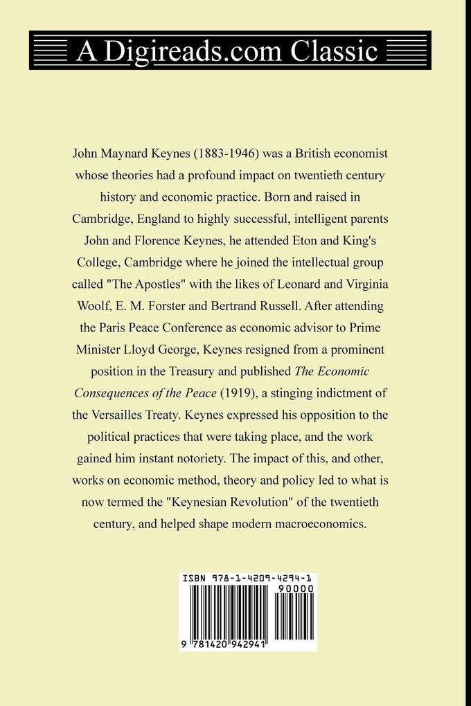 Weitere Ansicht: The Economic Consequences of the Peace | John Maynard Keynes
