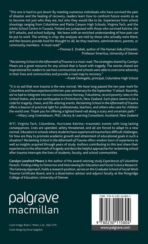 Weitere Ansicht: Reclaiming School in the Aftermath of Trauma | C. Mears