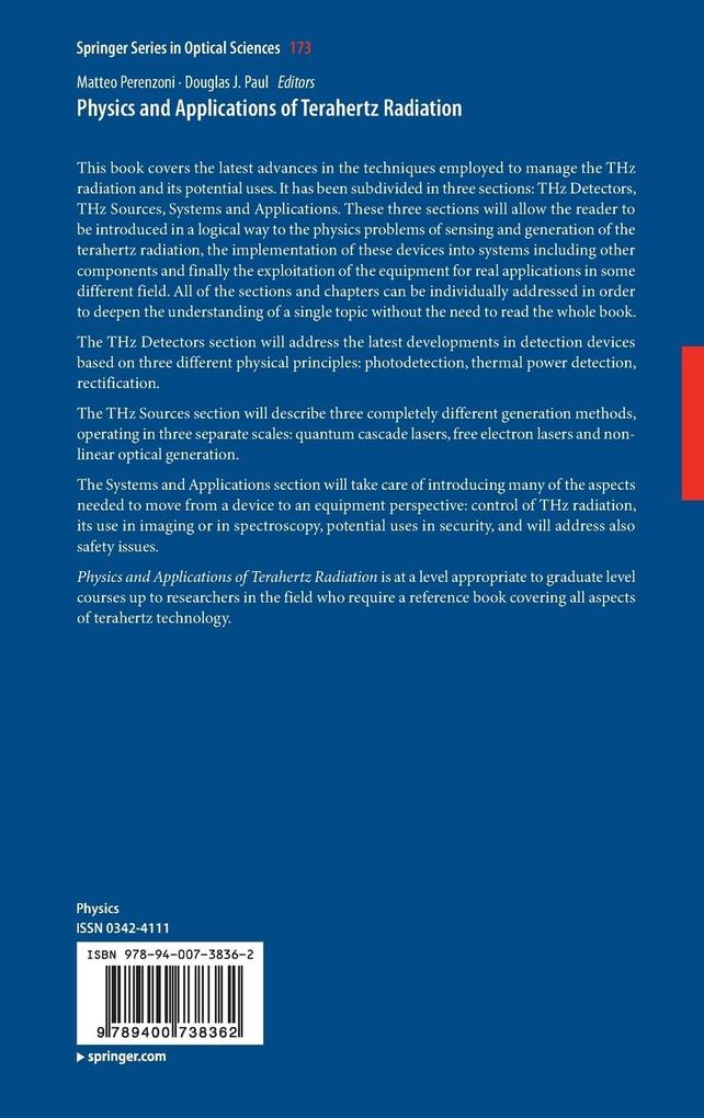 Weitere Ansicht: Physics and Applications of Terahertz Radiation