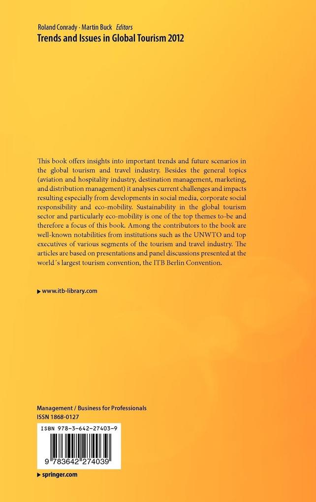 Weitere Ansicht: Trends and Issues in Global Tourism 2012