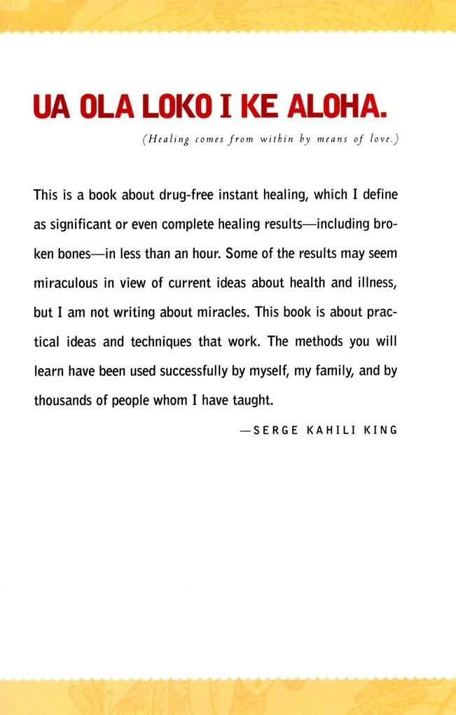 Weitere Ansicht: Instant Healing | Serge Kahili King