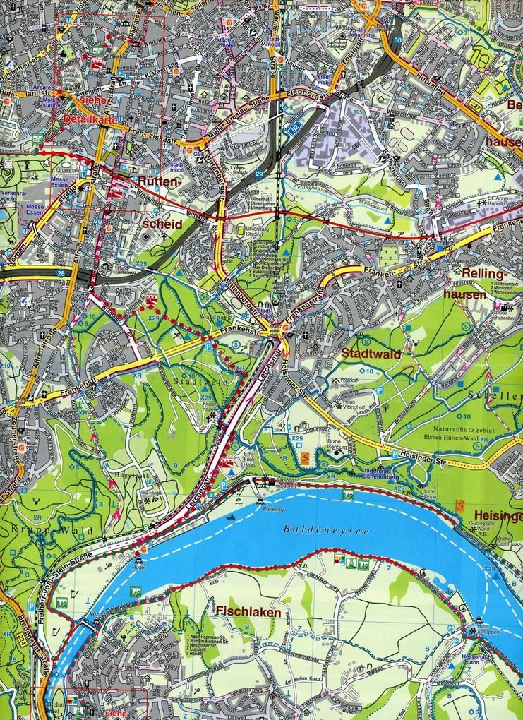Weitere Ansicht: Essen Fahrradstadtplan, KVplan, Radkarte/Wanderkarte/Stadtplan, 1:20.000 / 1:10.000
