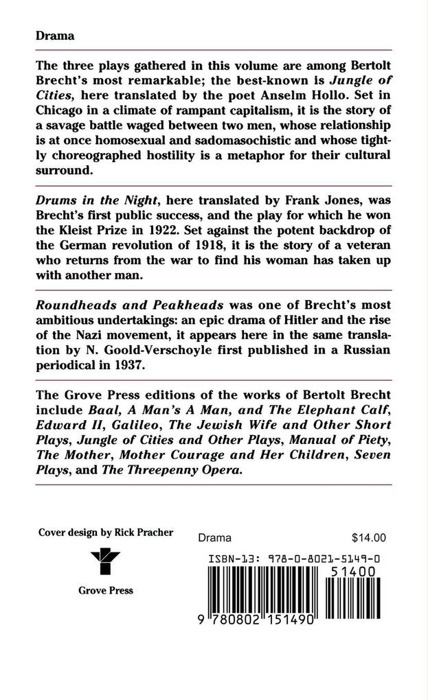 Weitere Ansicht: Jungle of Cities and Other Plays | Bertolt Brecht