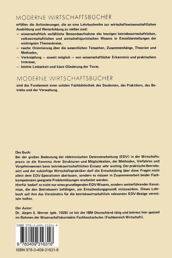 Weitere Ansicht: Betriebswirtschaftliche Datenverarbeitung | Jürgen S. Werner