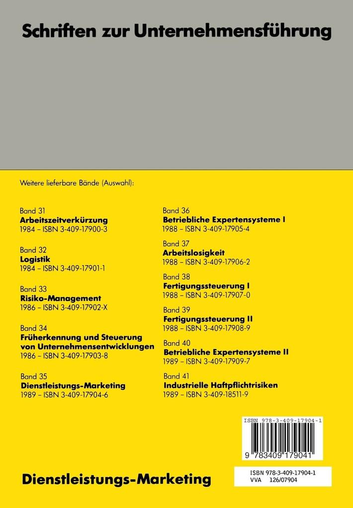 Weitere Ansicht: Dienstleistungs-Marketing | Wolfgang O. H. Hilke