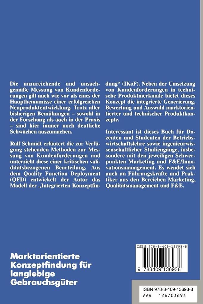 Weitere Ansicht: Marktorientierte Konzeptfindung für langlebige Gebrauchsgüter | Ralf-Bodo Schmidt