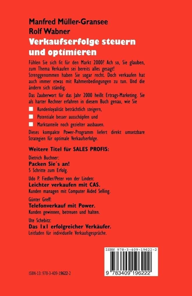 Weitere Ansicht: Verkaufserfolge Steuern und Optimieren | Rolf Wabner, Manfred Müller-Gransee