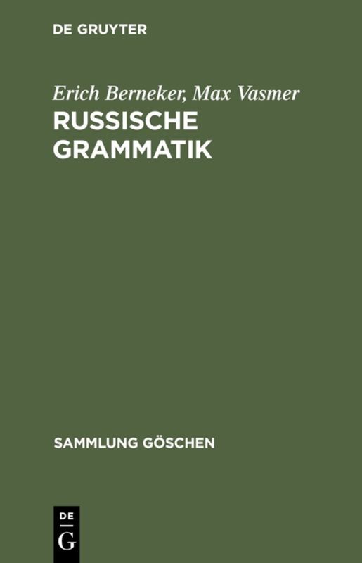 Produktbild: Russische Grammatik | Erich Berneker, Max Vasmer