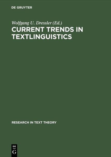 Current Trends in Textlinguistics als Buch (gebunden)
