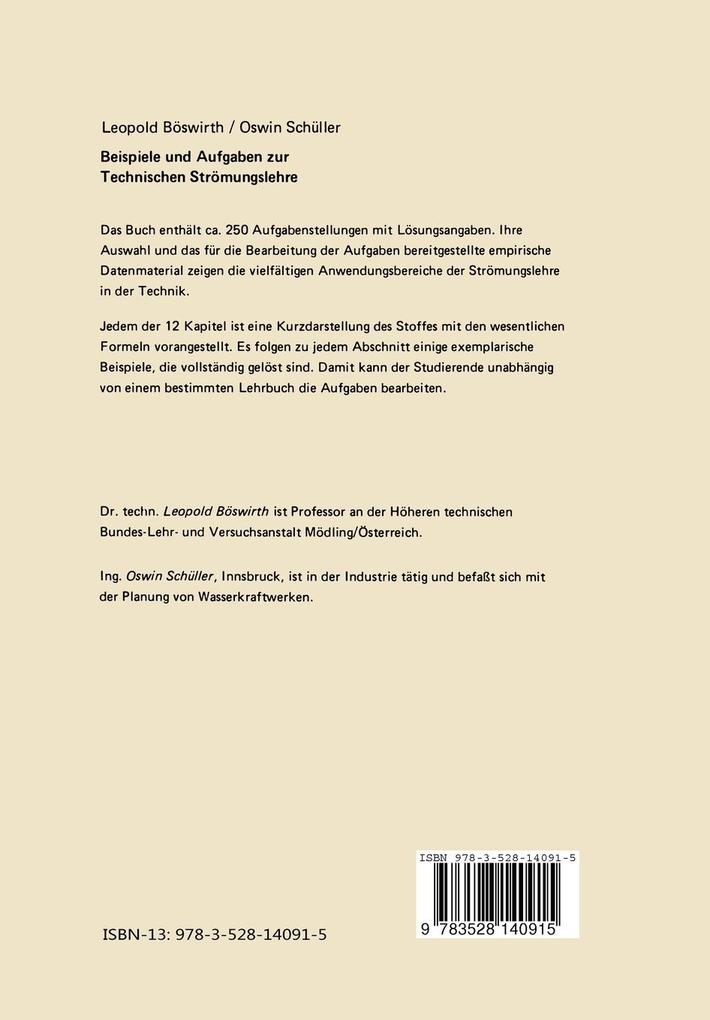Weitere Ansicht: Beispiele und Aufgaben zur Technischen Strömungslehre | Leopold Böswirth