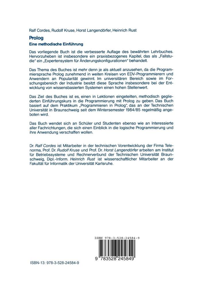 Weitere Ansicht: Prolog | Ralf Cordes, Rudolf Kruse, Horst Langendörfer