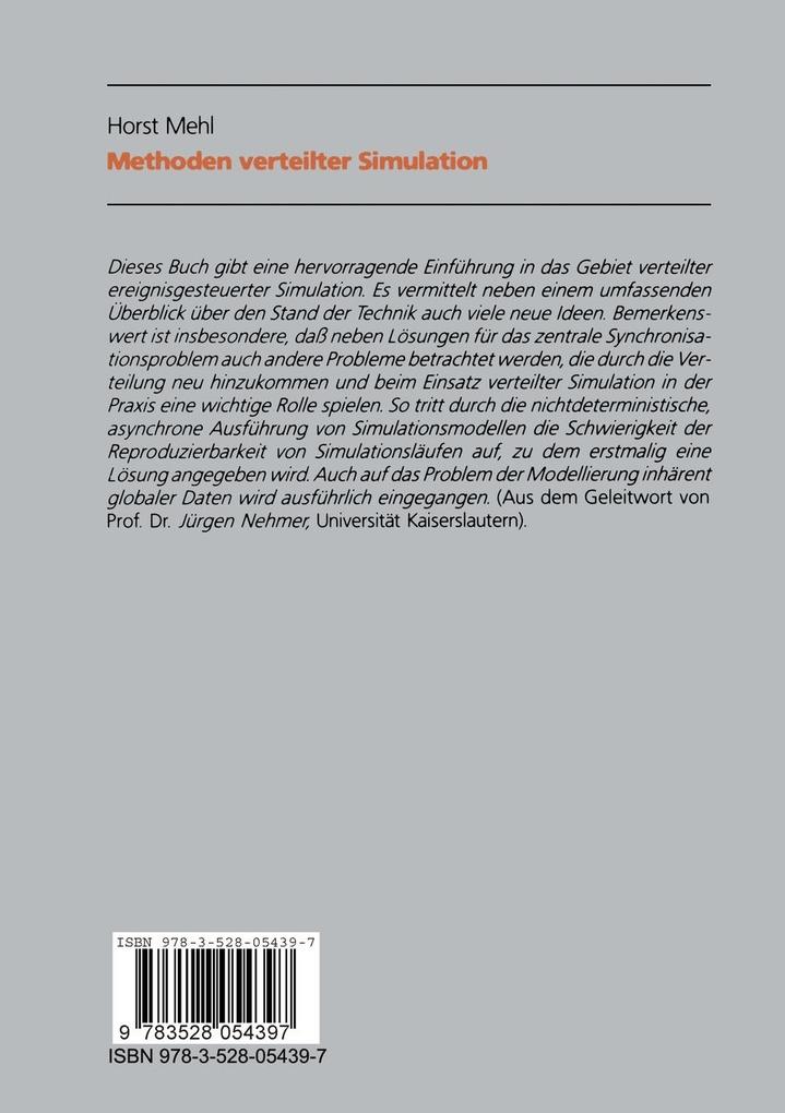 Weitere Ansicht: Methoden verteilter Simulation | Horst Mehl