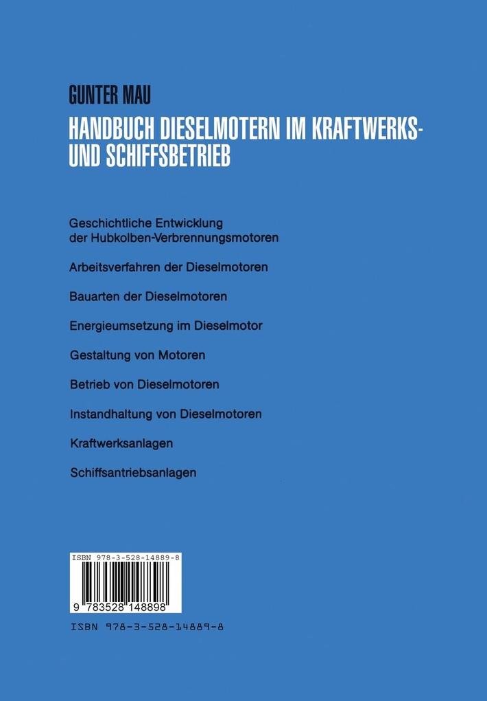 Weitere Ansicht: Handbuch Dieselmotoren im Kraftwerks- und Schiffsbetrieb | Günter Mau