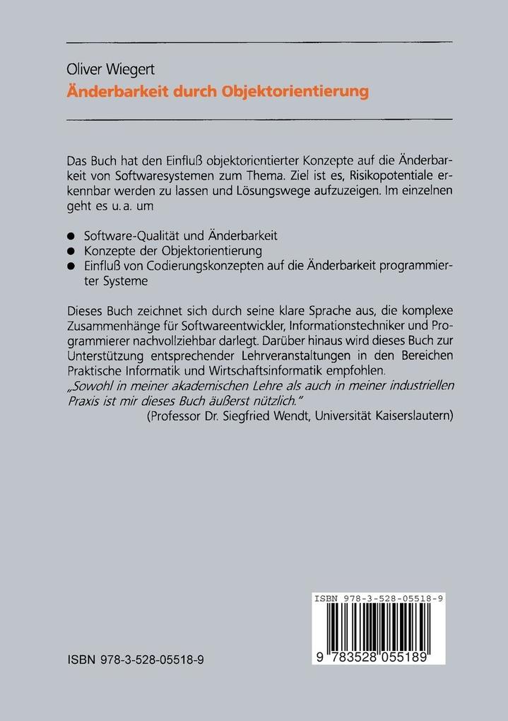 Weitere Ansicht: Änderbarkeit durch Objektorientierung | Oliver Wiegert