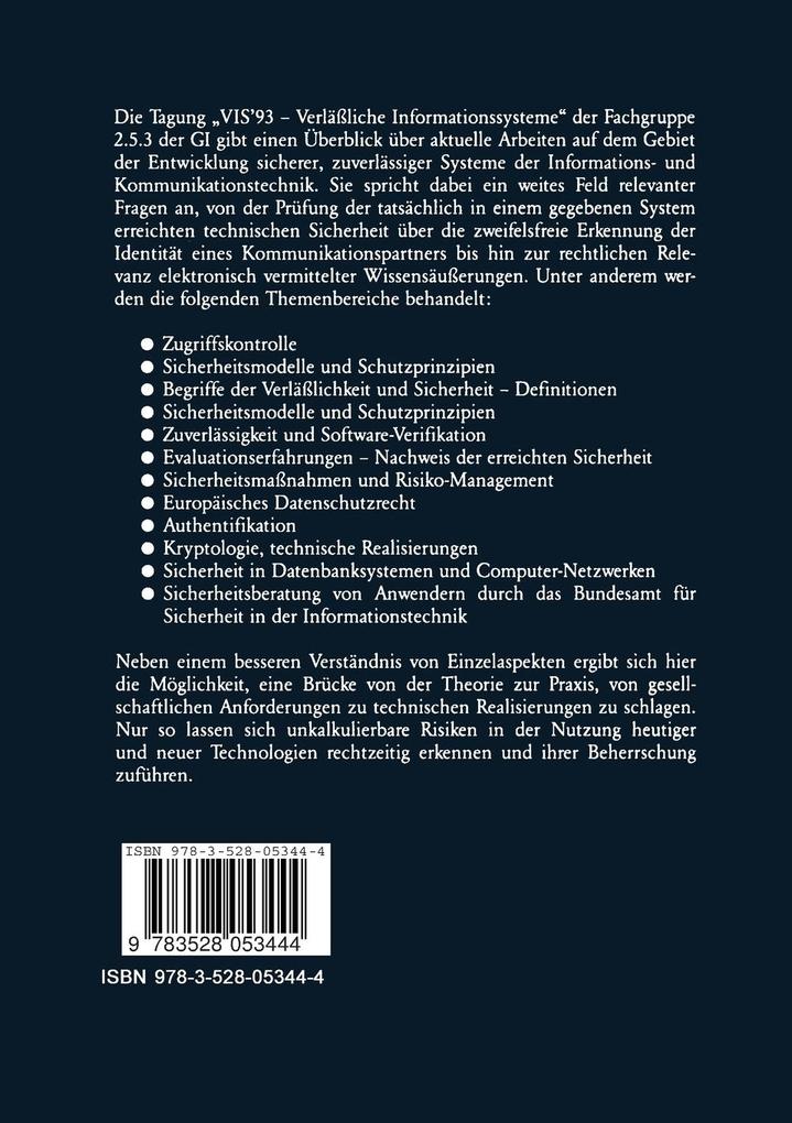 Weitere Ansicht: Verläßliche Informationssysteme | Gerhard Weck, Patrick Horster