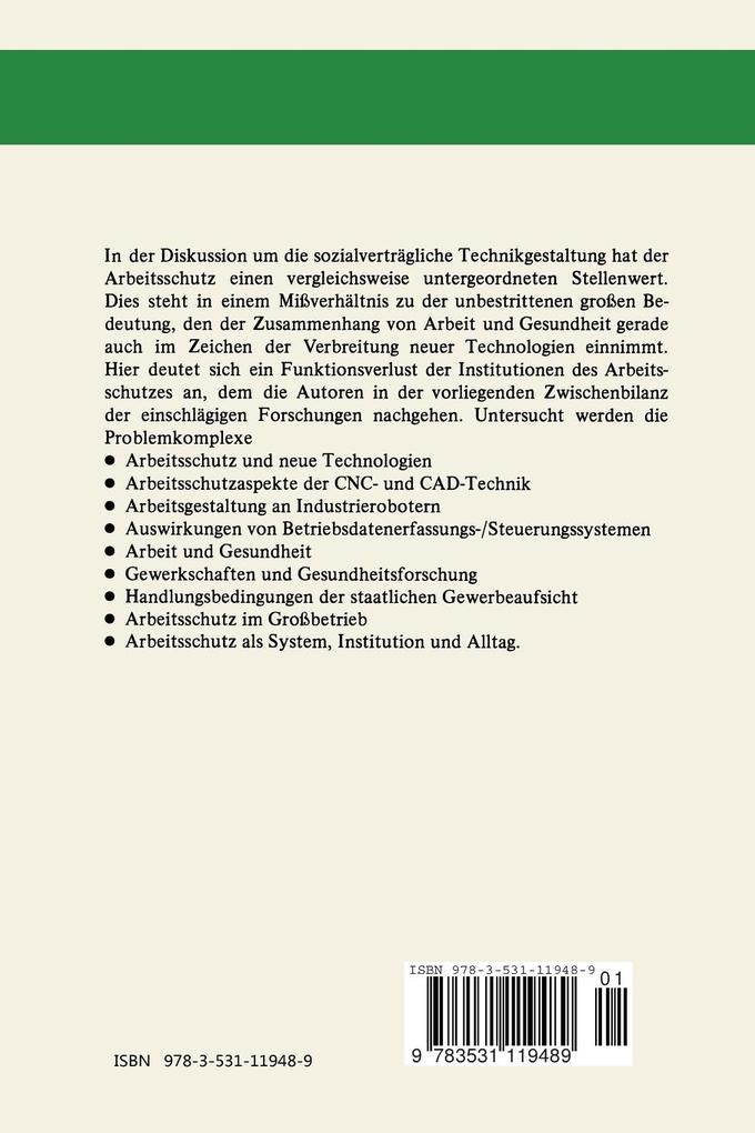 Weitere Ansicht: Arbeitsschutz, Gesundheit und neue Technologien | Gerd Peter
