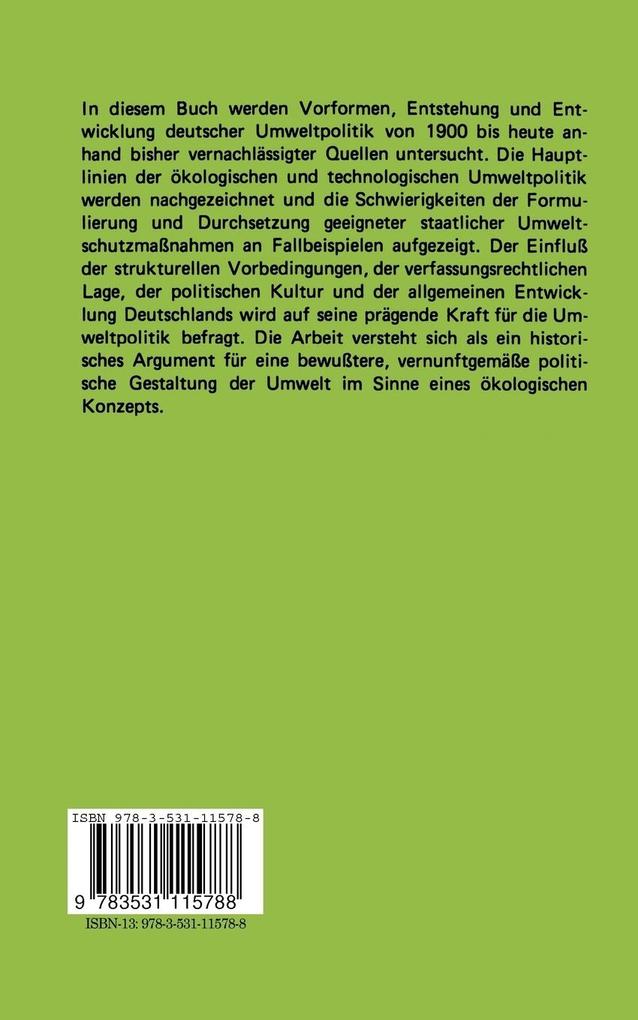Weitere Ansicht: Umweltpolitik in Deutschland | Klaus-Georg Wey