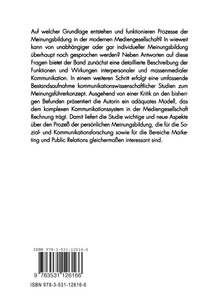 Weitere Ansicht: Meinungsbildung in der Mediengesellschaft | Cornelia Eisenstein