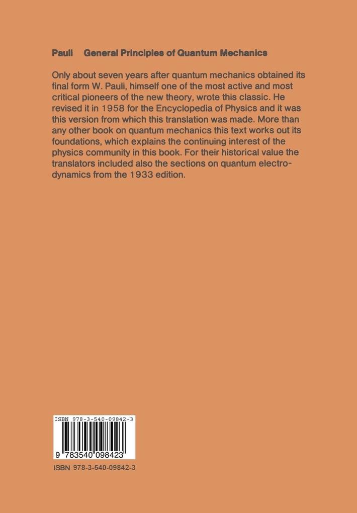 Weitere Ansicht: General Principles of Quantum Mechanics | Wolfgang Pauli