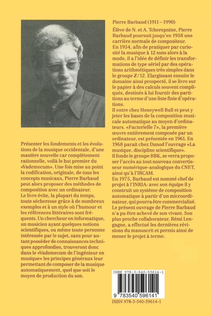 Weitere Ansicht: Vademecum de l'ingénieur en musique | Pierre Barbaud