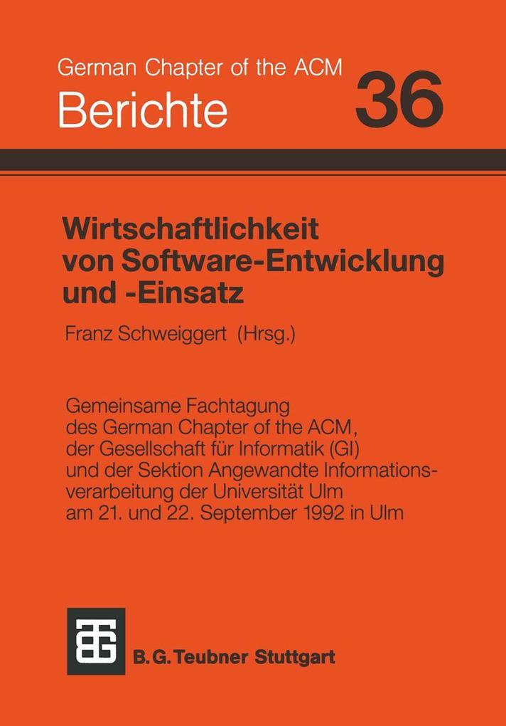 Produktbild: Wirtschaftlichkeit von Software-Entwicklung und -Einsatz