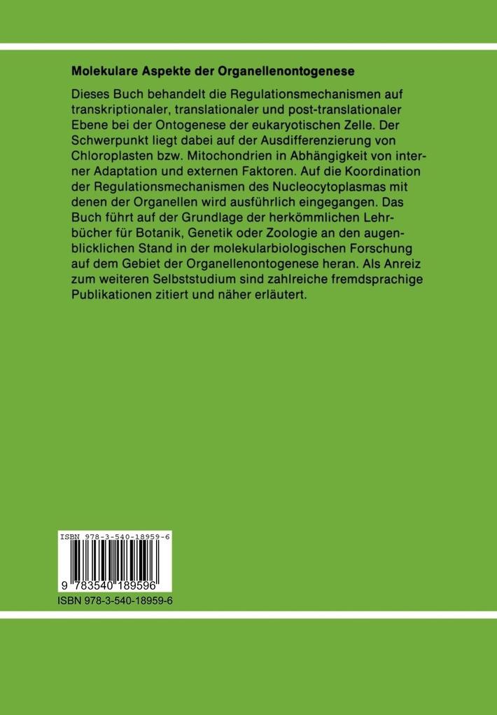 Weitere Ansicht: Molekulare Aspekte der Organellenontogenese | Peter Brandt