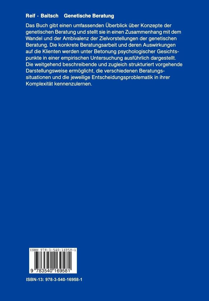 Weitere Ansicht: Genetische Beratung | Helmut Baitsch, Maria Reif