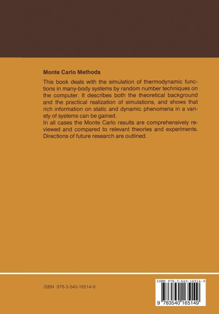 Weitere Ansicht: Monte Carlo Methods in Statistical Physics | K. Binder, D. M. Ceperley, J.-P. Hansen, M. H. Kalos, D. P. Landau