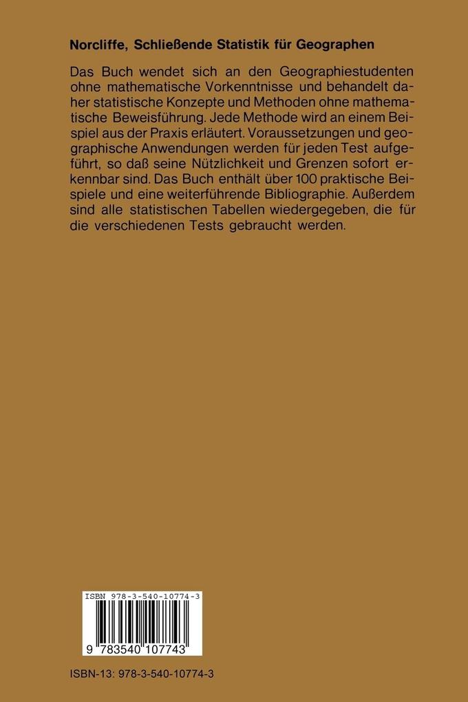 Weitere Ansicht: Schließende Statistik für Geographen | G. B. Norcliffe, Glen B. Norcliffe