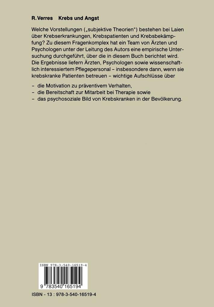 Weitere Ansicht: Krebs und Angst | Rolf Verres