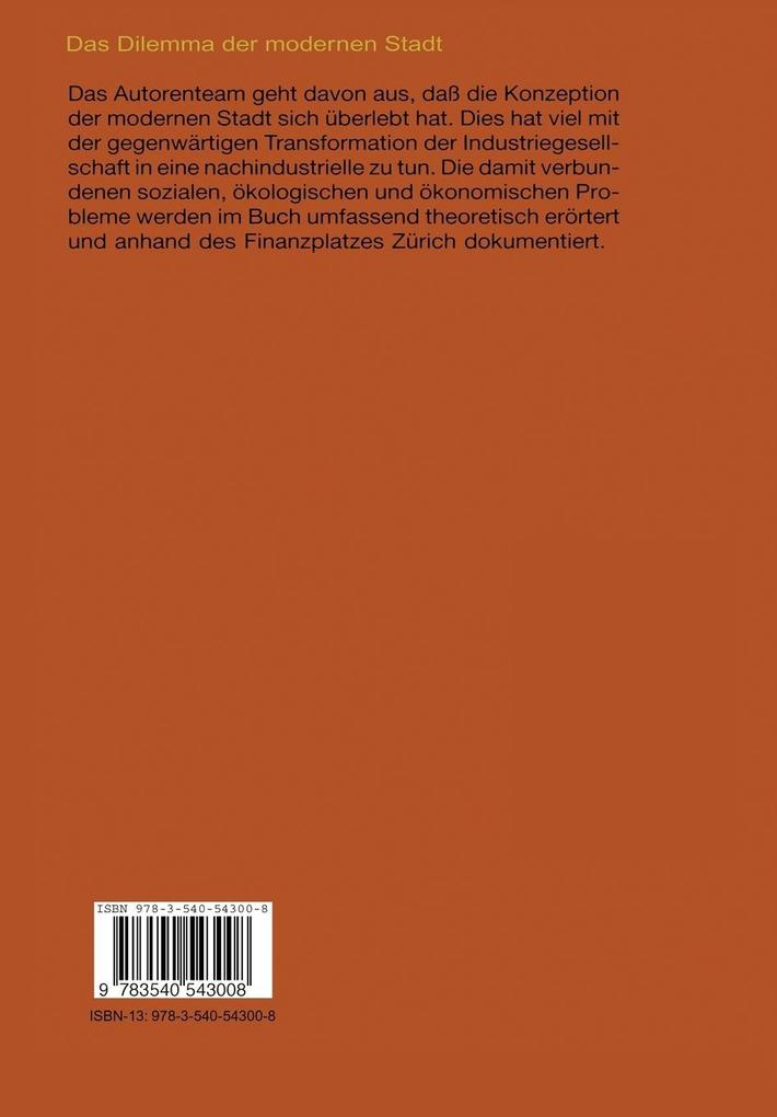 Weitere Ansicht: Das Dilemma der modernen Stadt | Gregor Dürrenberger, Huib Ernste, Franco Furger, Carlo C. Jaeger, Dieter Steiner