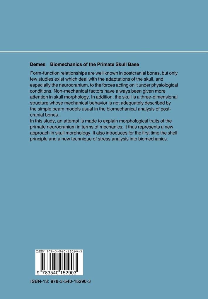 Weitere Ansicht: Biomechanics of the Primate Skull Base | Brigitte Demes