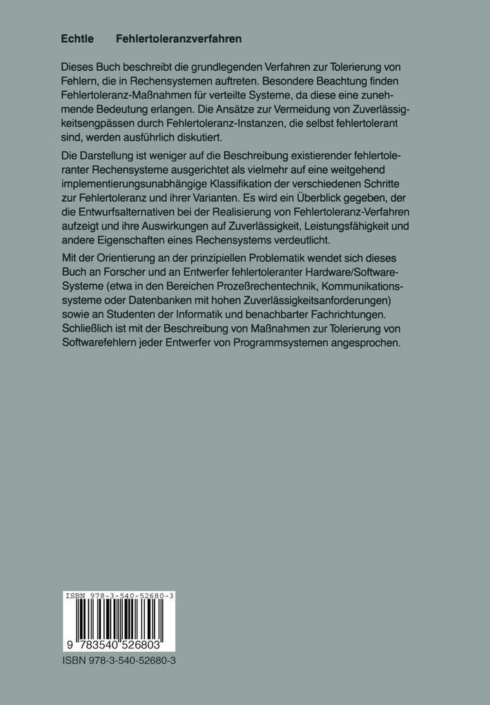 Weitere Ansicht: Fehlertoleranzverfahren | Klaus Echtle