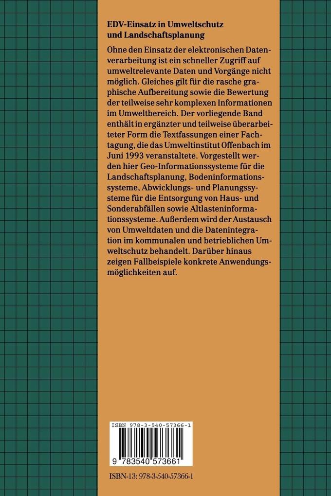 Weitere Ansicht: EDV-Einsatz in Umweltschutz und Landschaftsplanung | Herbert Pfaff-Schley, Lutz Schimmelpfeng