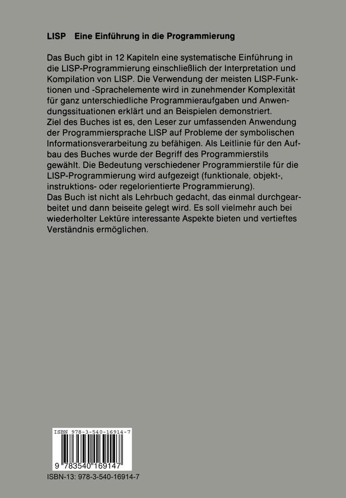 Weitere Ansicht: LISP | Günter Görz, Herbert Stoyan, Günther Görz