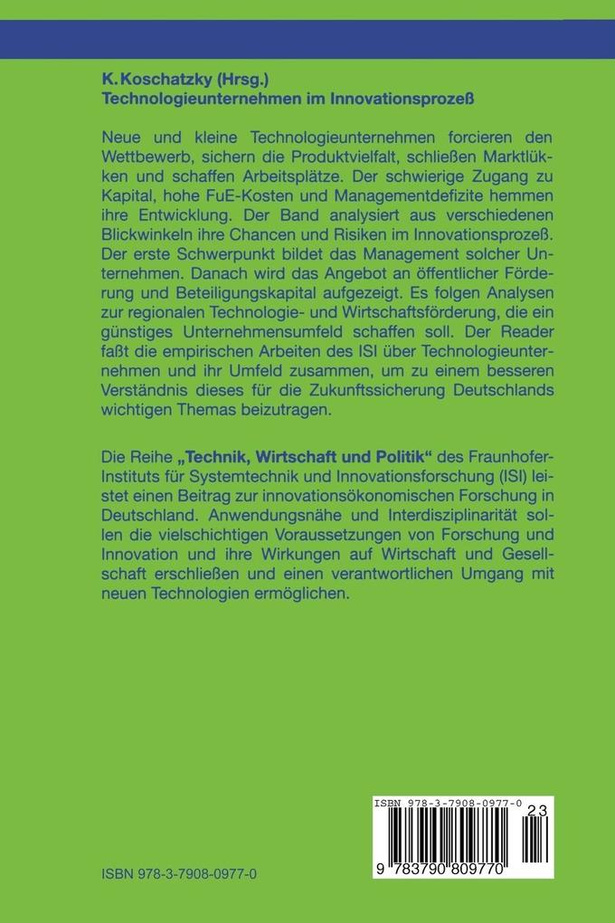 Weitere Ansicht: Technologieunternehmen im Innovationsprozeß