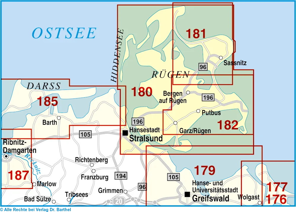 Weitere Ansicht: Insel Rügen Radwander- und Wanderkarte 1 : 50 000