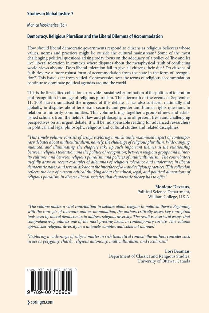 Weitere Ansicht: Democracy, Religious Pluralism and the Liberal Dilemma of Accommodation