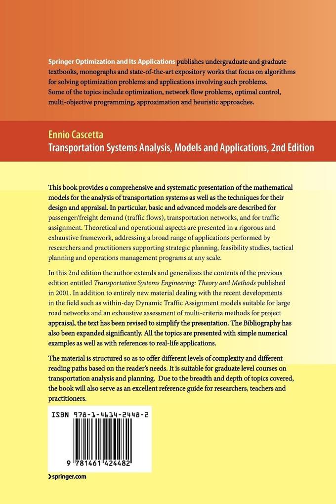 Weitere Ansicht: Transportation Systems Analysis | Ennio Cascetta