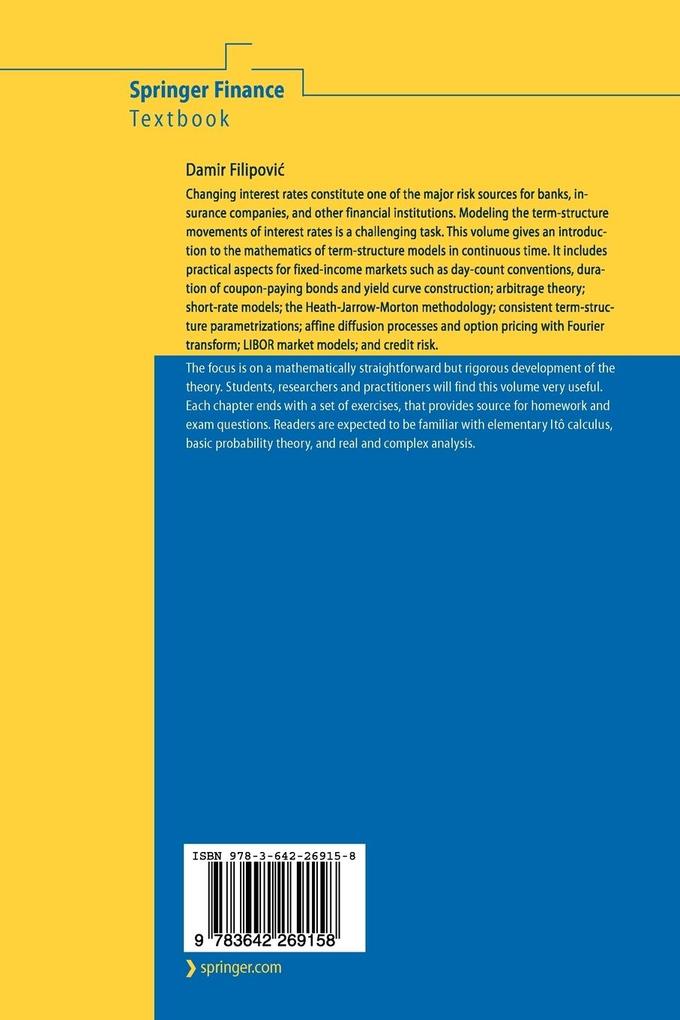 Weitere Ansicht: Term-Structure Models | Damir Filipovic
