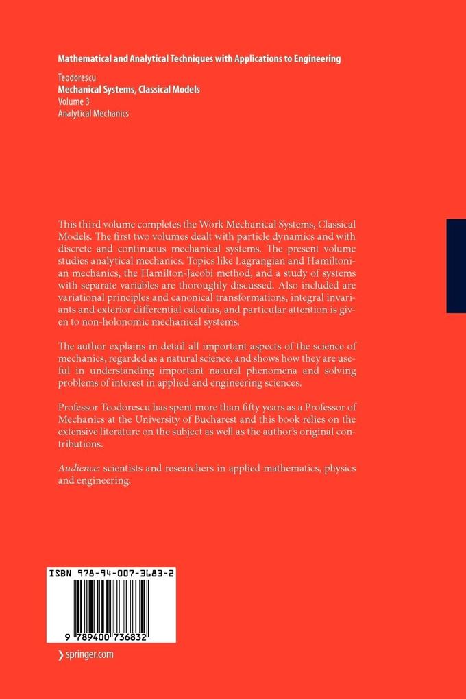 Weitere Ansicht: Mechanical Systems, Classical Models | Petre P. Teodorescu