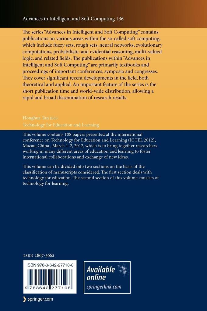 Weitere Ansicht: Technology for Education and Learning