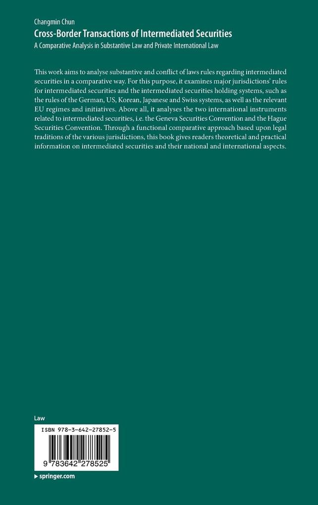 Weitere Ansicht: Cross-border Transactions of Intermediated Securities | Changmin Chun