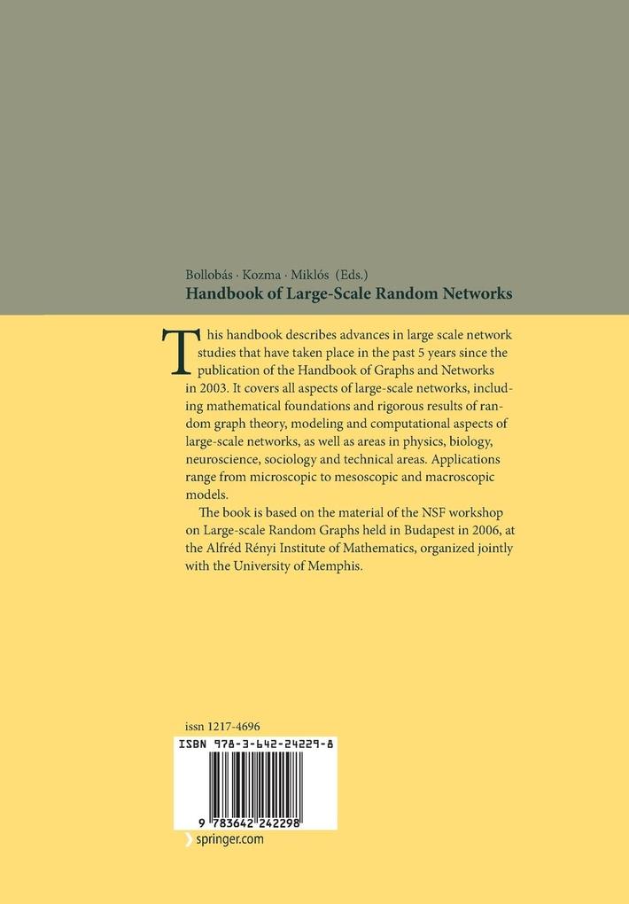 Weitere Ansicht: Handbook of Large-Scale Random Networks