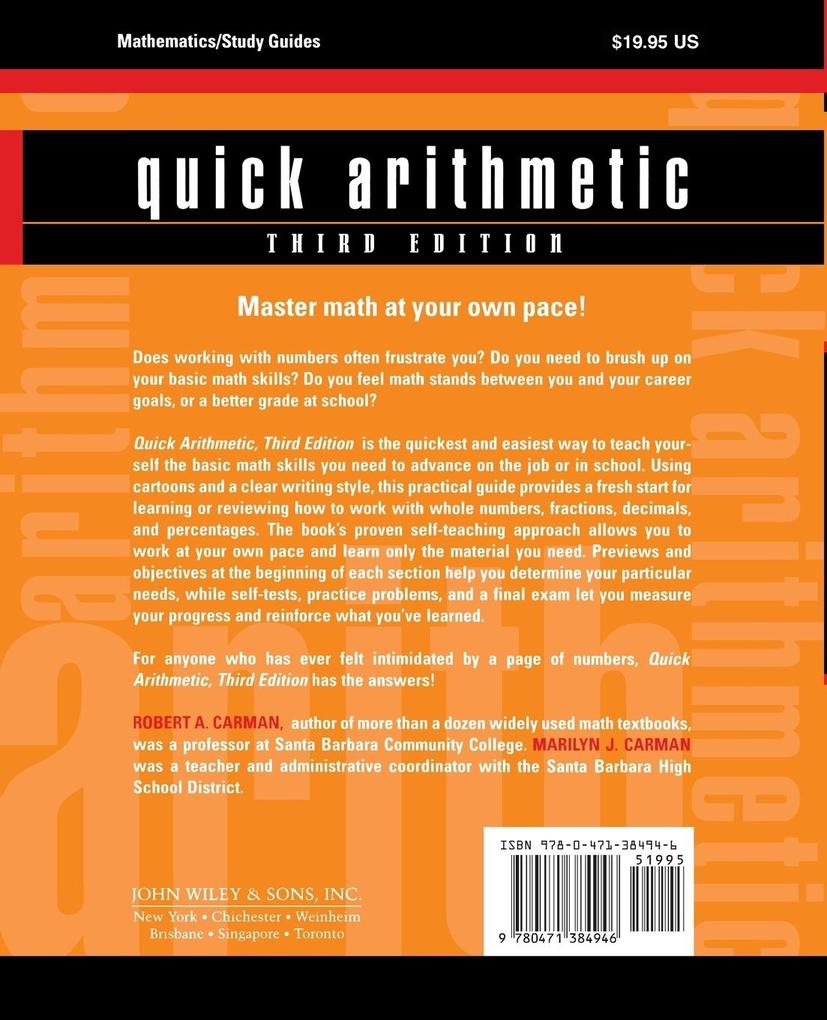 Weitere Ansicht: Quick Arithmetic | Marilyn J Carman, Robert A Carman
